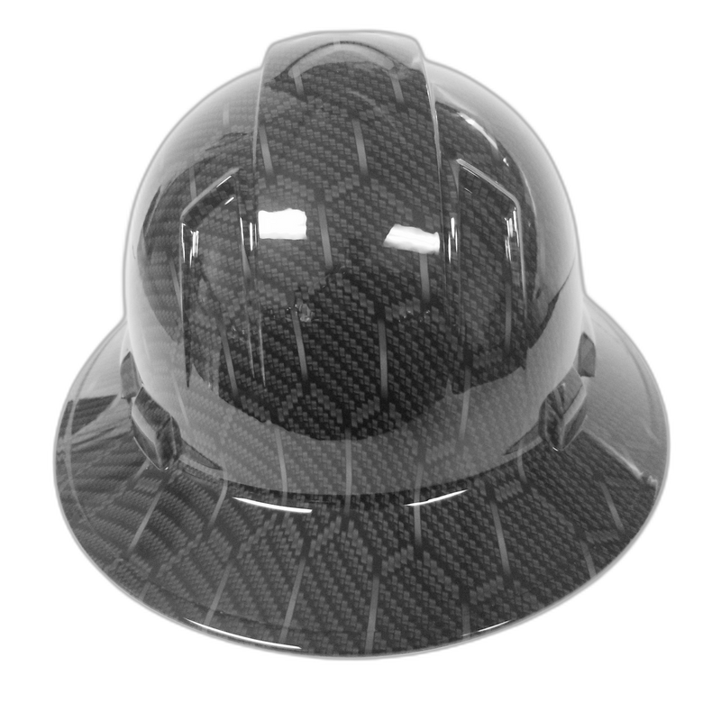 Black 3D Hex Carbon Fiber hard hat underside view