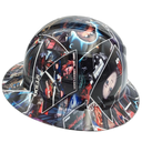 Horror Movie Poster Bomb Custom Hydro Dipped Full Brim Hard Hat - Right Side View