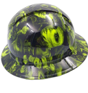 Green Tattoo Art Bandito Custom Hydro Dipped Full Brim Hard Hat - Right Side View