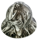 Full brim hard hat hydro-dipped , black and white Ace of Skulls - Image 3