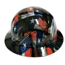 Big Texas Flag in Your Face Custom Hydro Dipped Full Brim Hard Hat - Right Side View
