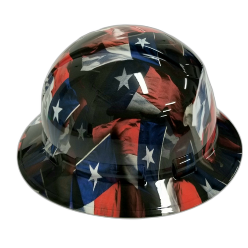 Full brim hard hat hydro-dipped Big Texas Flag in Your Face Edition - Image 3