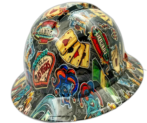 Full brim hard hat hydro-dipped , Wicked Gambler - Image 3