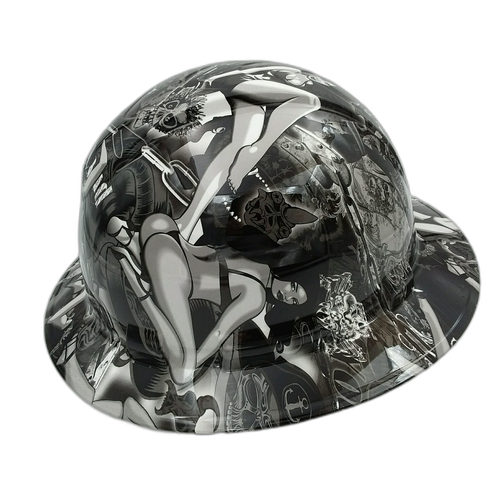 Hard hat full brim hydro-dipped , , Biker Babes Wow - Image 2