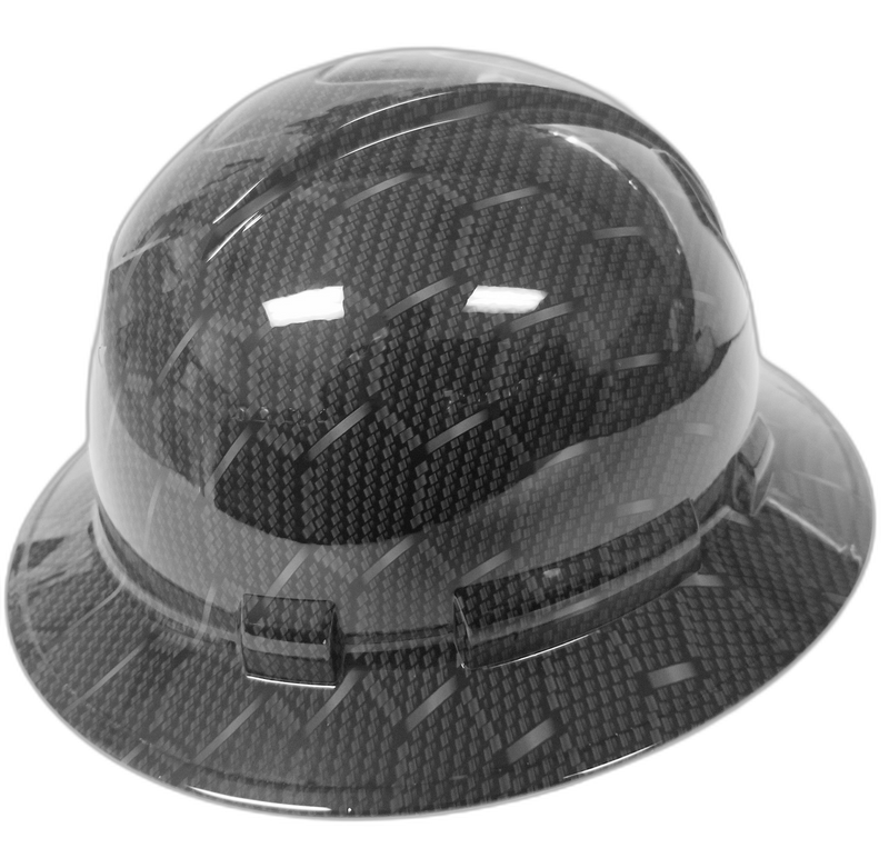 Black 3D Hex Carbon Fiber hard hat back view