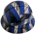 Nicaragua Country Flag Custom Hydro Dipped Full Brim Hard Hat - Right Side View