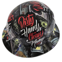 Dirty Hands Clean Money Custom Hydro Dipped Full Brim Hard Hat - Right Side View
