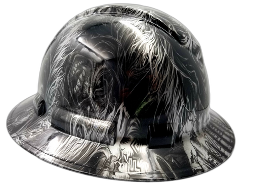 Hard hat hydro-dipped , full brim , Iron Maiden Eddie - Image 2