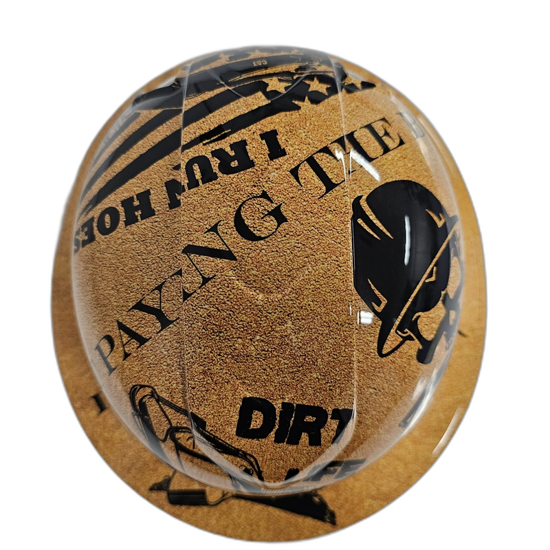 Dirt Life Excavator Brown hard hat back view