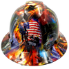 Red Rally Patriot Custom Hydro Dipped Full Brim Hard Hat - Front View