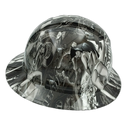 Biker Girl Art Custom Hydro Dipped Full Brim Hard Hat - Right Side View