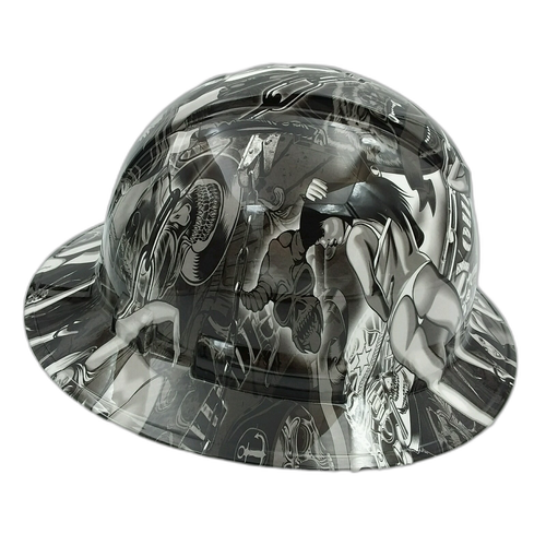 Hard hat full brim hydro-dipped , , Biker Babes Wow - Image 3