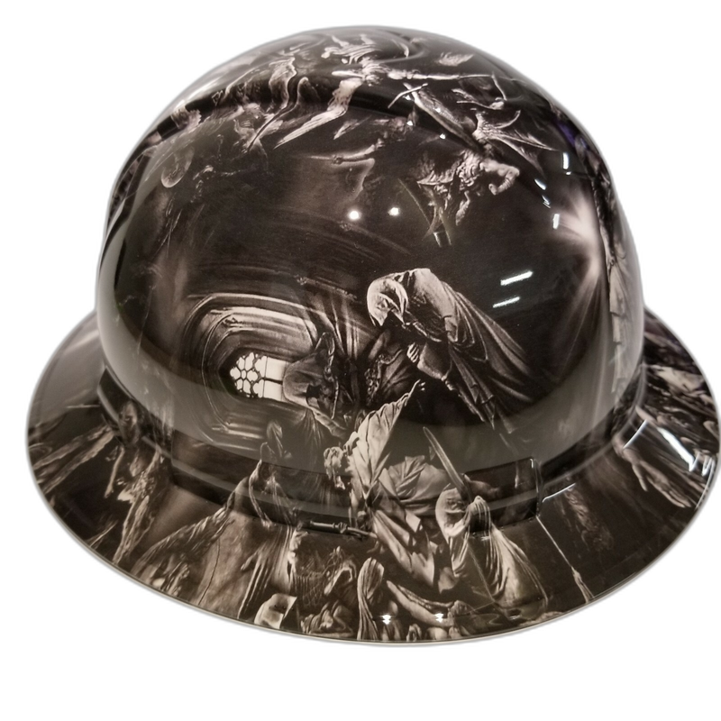 Jesus Angels Cathedral Art hard hat right side view