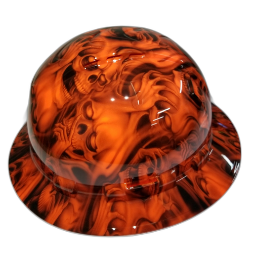 Hard hat hydro-dipped full brim Hear No,See no Evil Skulls - Image 3