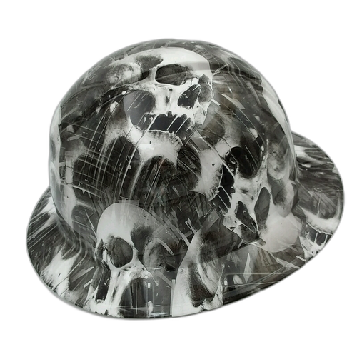 Hard hat full brim hydro-dipped , Melting Skulls - Image 2