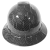 Hex Weave Carbon Fiber 3D Custom Hydro Dipped Full Brim Hard Hat - Front View