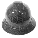 Hex Weave Carbon Fiber 3D Custom Hydro Dipped Full Brim Hard Hat - Front View