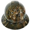 Big Buck Hunter Trophy Buck Custom Hydro Dipped Full Brim Hard Hat - Front View