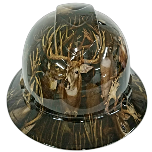 Full brim hard hat hydro-dipped Big Buck Hunter Trophy Buck - Image 1