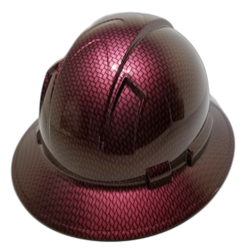 Brandy Wine Red Carbon Fiber hard hat right side view
