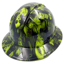 Green Tattoo Art Bandito Custom Hydro Dipped Full Brim Hard Hat - Back View