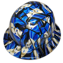 Honduras Flag Custom Hydro Dipped Full Brim Hard Hat - Right Side View