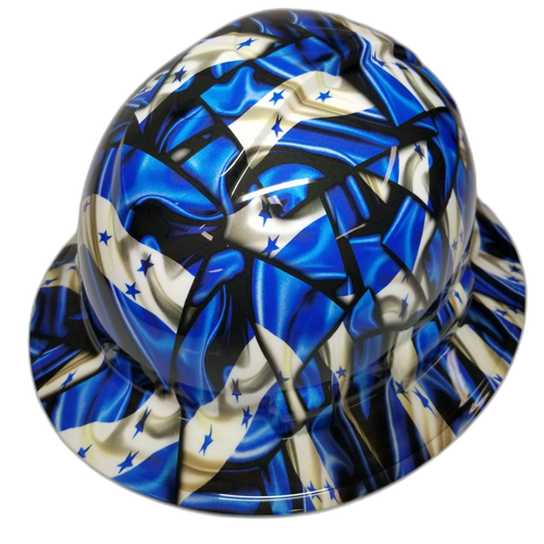 Full brim hard hat hydro-dipped in Honduras Flag ,Awesome Colors Poppin - Image 3