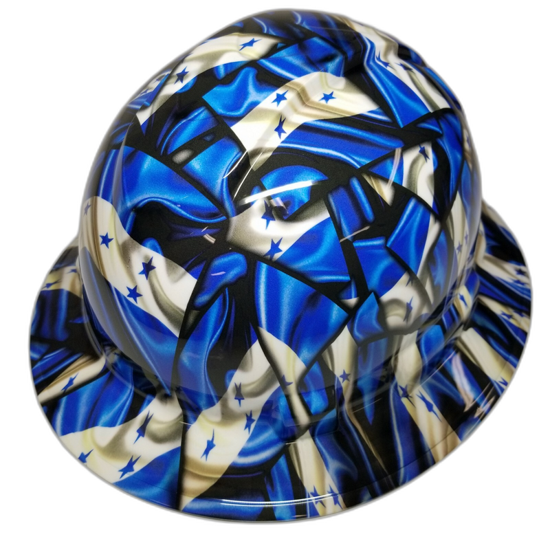 Honduras Flag Five Stars hard hat right side view
