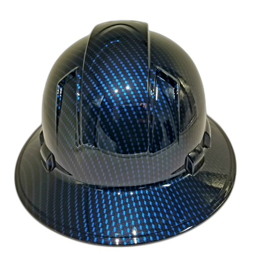 Full brim hard hat hydro-dipped deep blue candy carbon fiber - Image 3