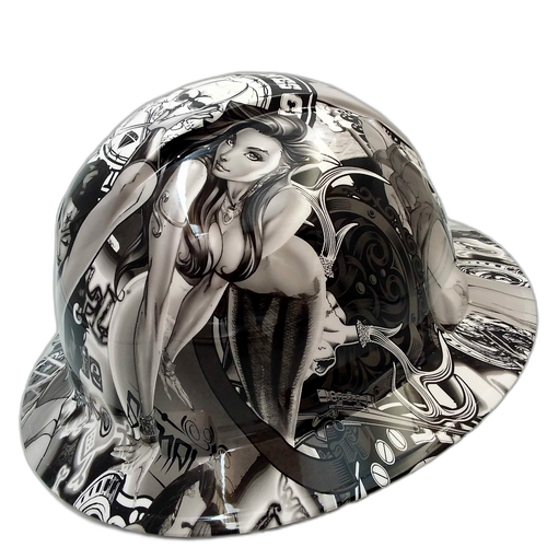 Full brim hard hat hydro-dipped , Sexy White Bad Bones - Image 3