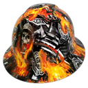 Thin Red Line of Courage Fireman Custom Hydro Dipped Full Brim Hard Hat - Top View