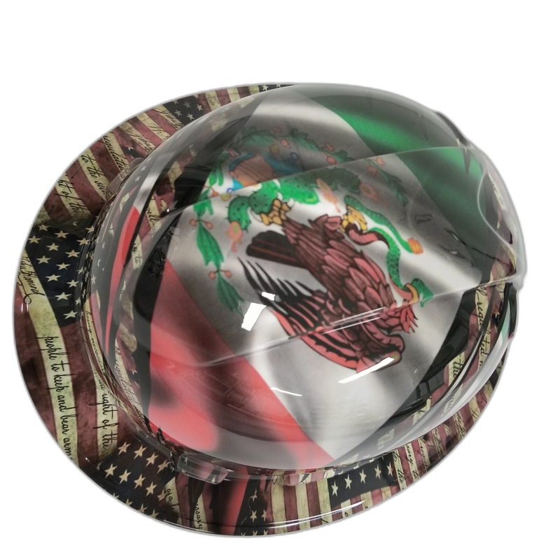 Mexican American Dual Heritage hard hat top view