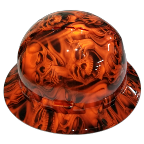 Hard hat hydro-dipped full brim Hear No,See no Evil Skulls - Image 2