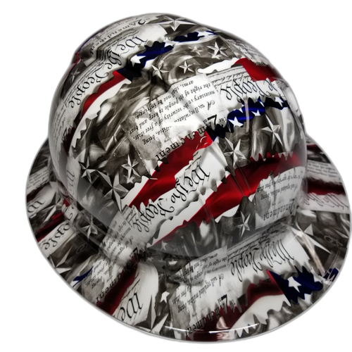 Full brim hard hat hydro-dipped in 2nd amendment we the people usa - Image 4