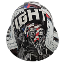 Patriot Red Custom Hydro Dipped Full Brim Hard Hat - Front View