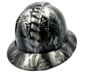 Heavy Metal Mascot Rock Custom Hydro Dipped Full Brim Hard Hat - Back View