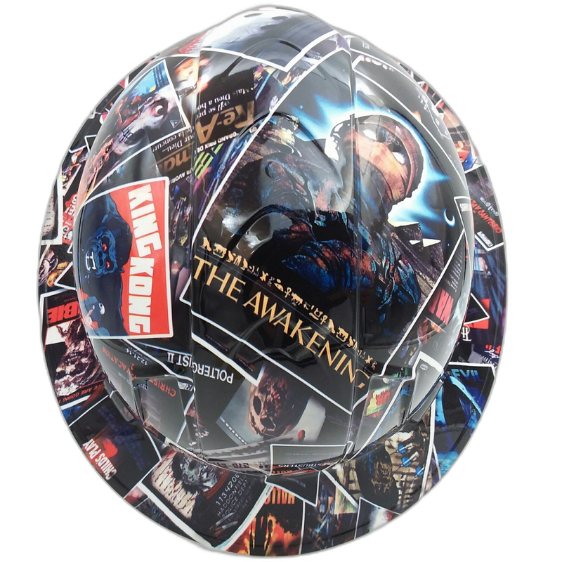 Horror Movie Poster Collage hard hat back view