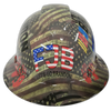 Red White Blue Patriot Custom Hydro Dipped Full Brim Hard Hat - Front View