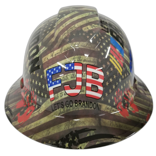 Full brim hard hat hydro-dipped we The People Lets go Brandon - Image 1