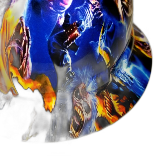 Full brim hard hat hydro-dipped Iron Maiden Eddie Colage - Image 6