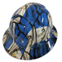 Guatemala Flag Custom Hydro Dipped Full Brim Hard Hat - Back View