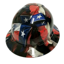 Big Texas Flag in Your Face Custom Hydro Dipped Full Brim Hard Hat - Left Side View