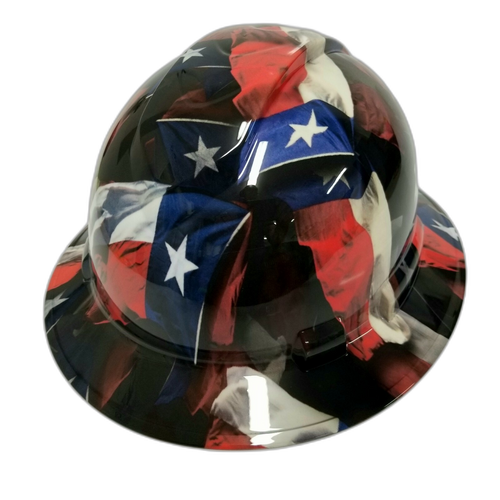 Full brim hard hat hydro-dipped Big Texas Flag in Your Face Edition - Image 2