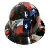 Big Texas Flag in Your Face Custom Hydro Dipped Full Brim Hard Hat - Front View