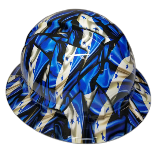 Full brim hard hat hydro-dipped in Honduras Flag ,Awesome Colors Poppin - Image 2