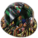 Mexican Roots Raza Unida USA Pride Custom Hydro Dipped Full Brim Hard Hat - Left Side View