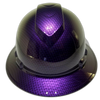 Plum Crazy Purple Carbon Fiber Custom Hydro Dipped Full Brim Hard Hat - Front View