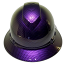 Plum Crazy Purple Carbon Fiber Custom Hydro Dipped Full Brim Hard Hat - Front View