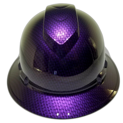 Hard hat full brim hydro-dipped , Mopar Plum Crazy Carbon Fiber - Image 1