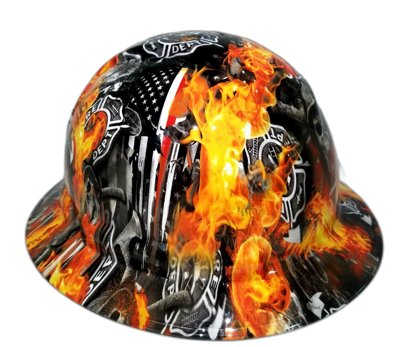 Firefighter Skull Maltese Cross hard hat left side view